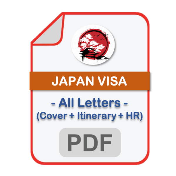 Japan Visa All Letters (Cover + Itinerary + HR)