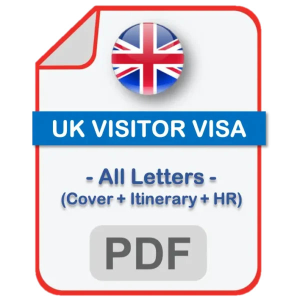 UK Visitor Visa All Letters (Cover + Itinerary + HR)