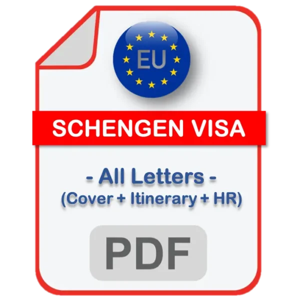 Schengen Visa All Letters (Cover + Itinerary + HR)
